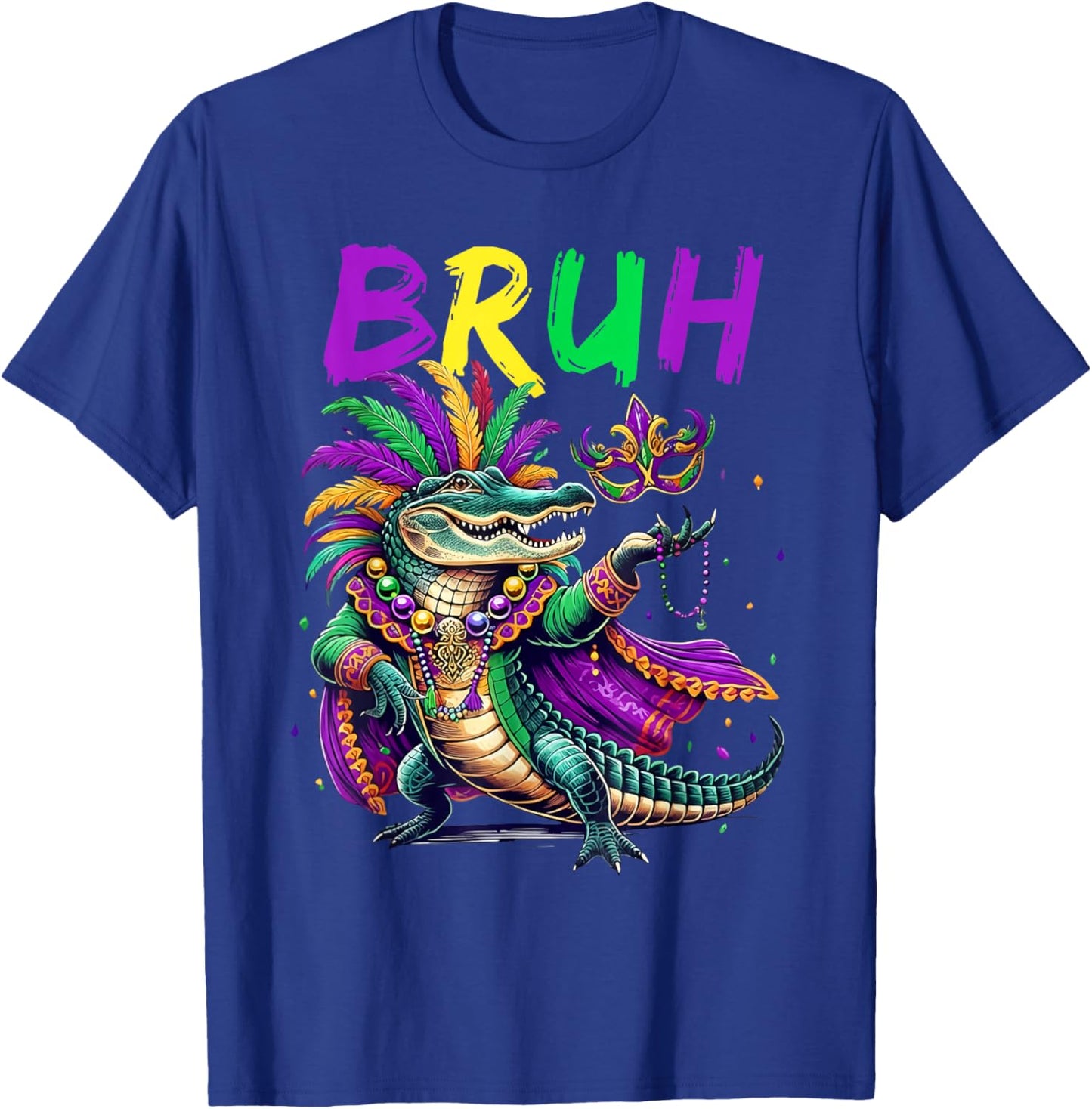 Mardigator Alligator Bruh Mardi Gras Costume Teens Boys Kids T-Shirt - T-Shirt | Royal