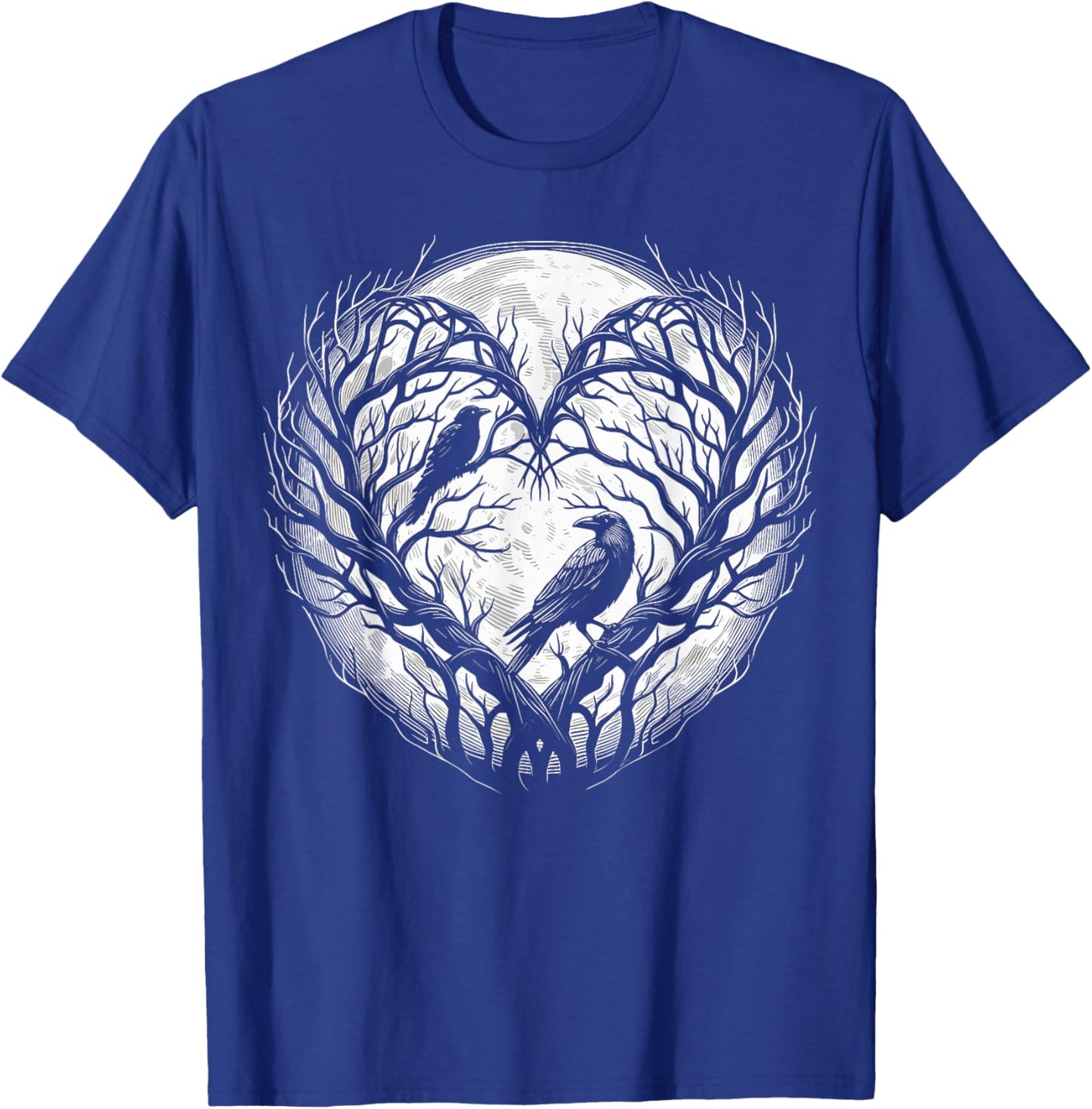 Raven Crow Heart Tree Gothic Nature T-Shirt - T-Shirt | Royal