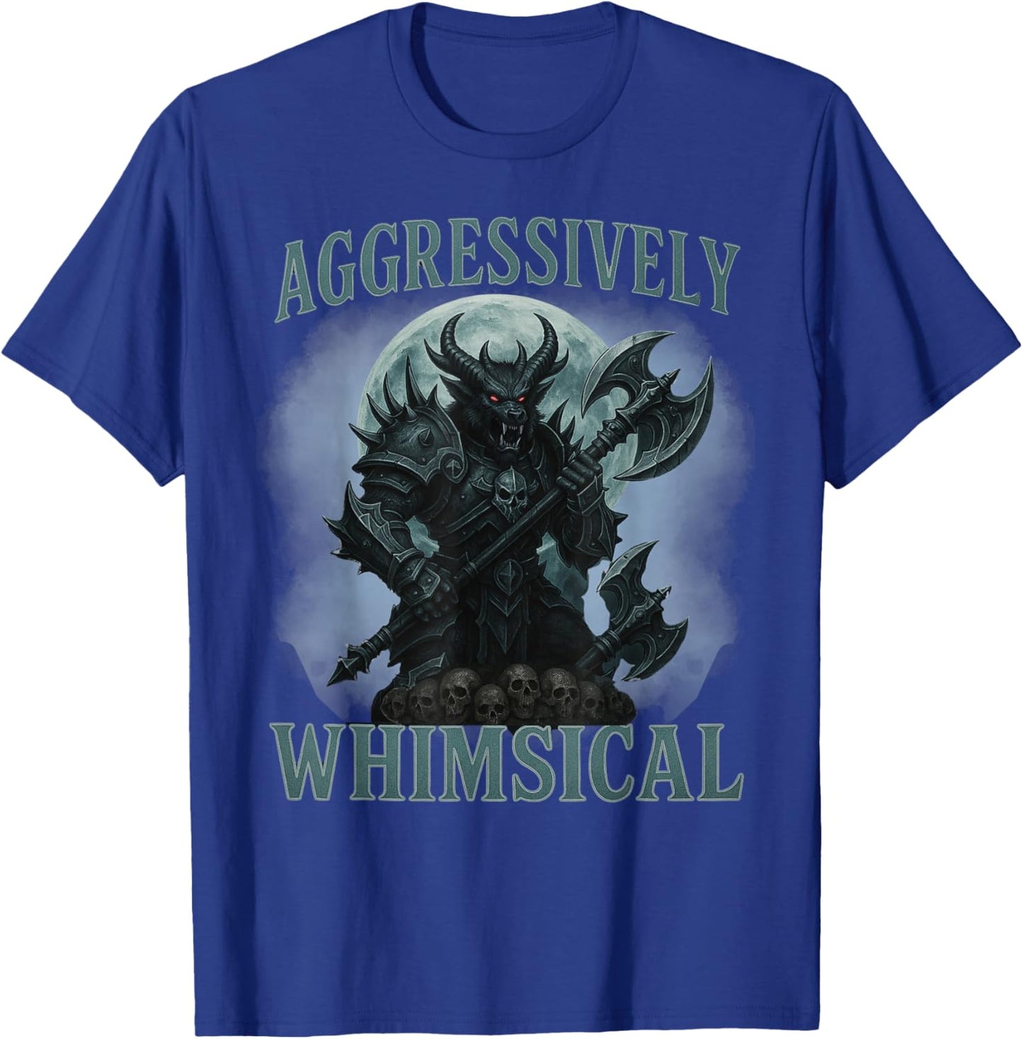 Aggressively Whimsical Dark Fantasy Warrior Battle Design T-Shirt - T-Shirt | Royal