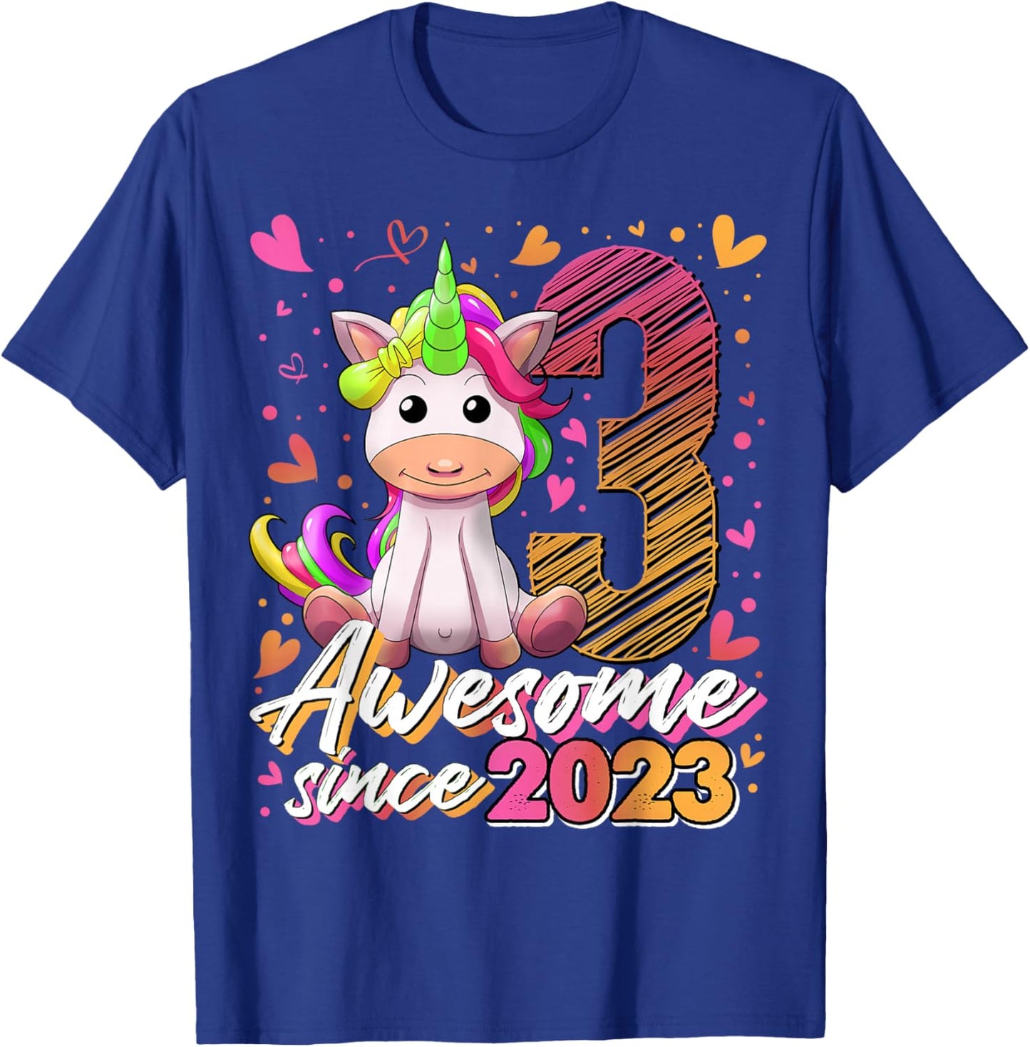 3rd Birthday Shirt Girl 3 Year Old Gifts 3 Birthday Girl T-Shirt - T-Shirt | Royal