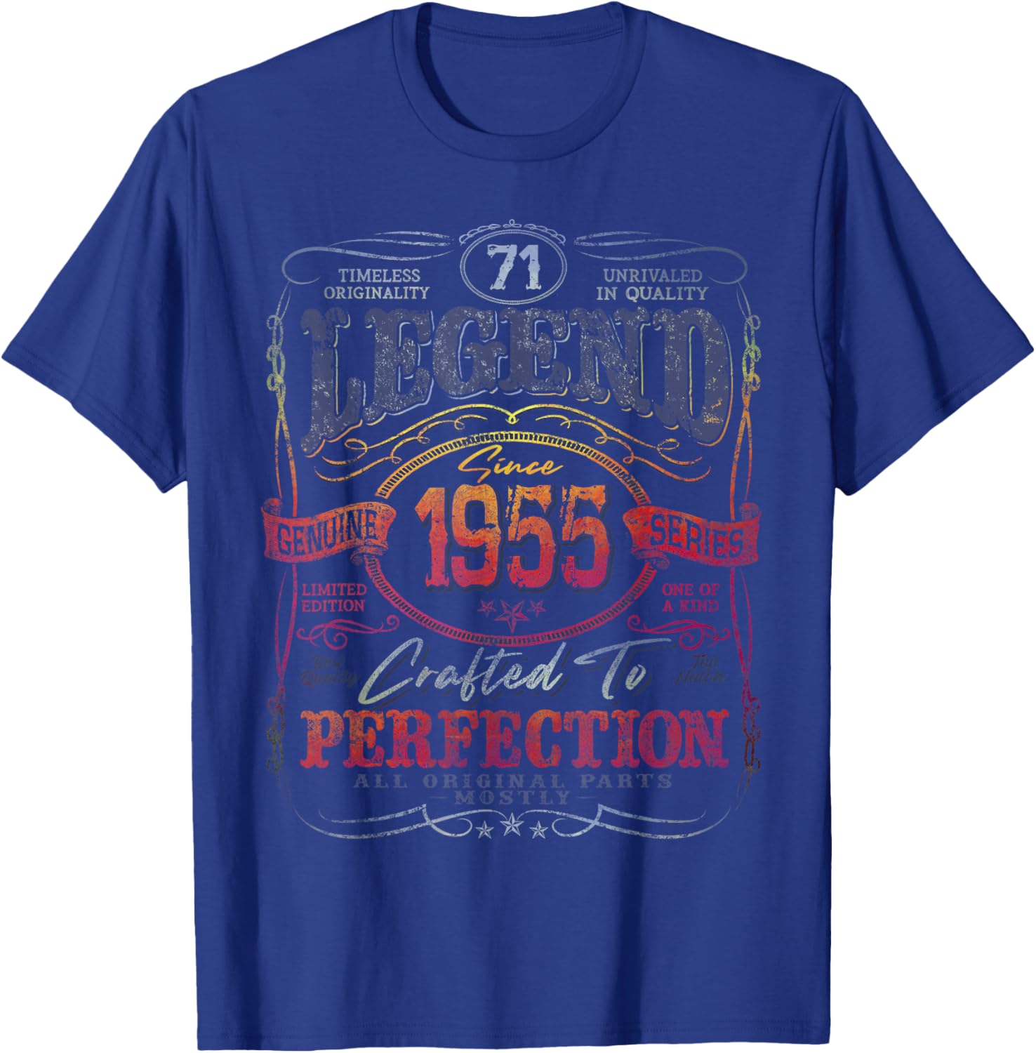 Vintage 1955 Limited Edition Shirt 71 Year Old 71st Birthday T-Shirt - T-Shirt | Royal