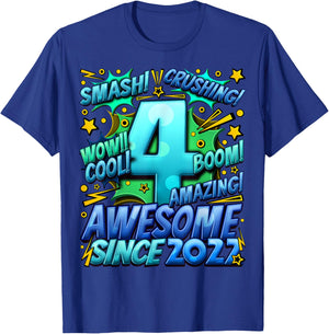 4 Year Old Gifts for Boys 4th Birthday Boy 4 Year Old Boy T-Shirt - T-Shirt | Royal