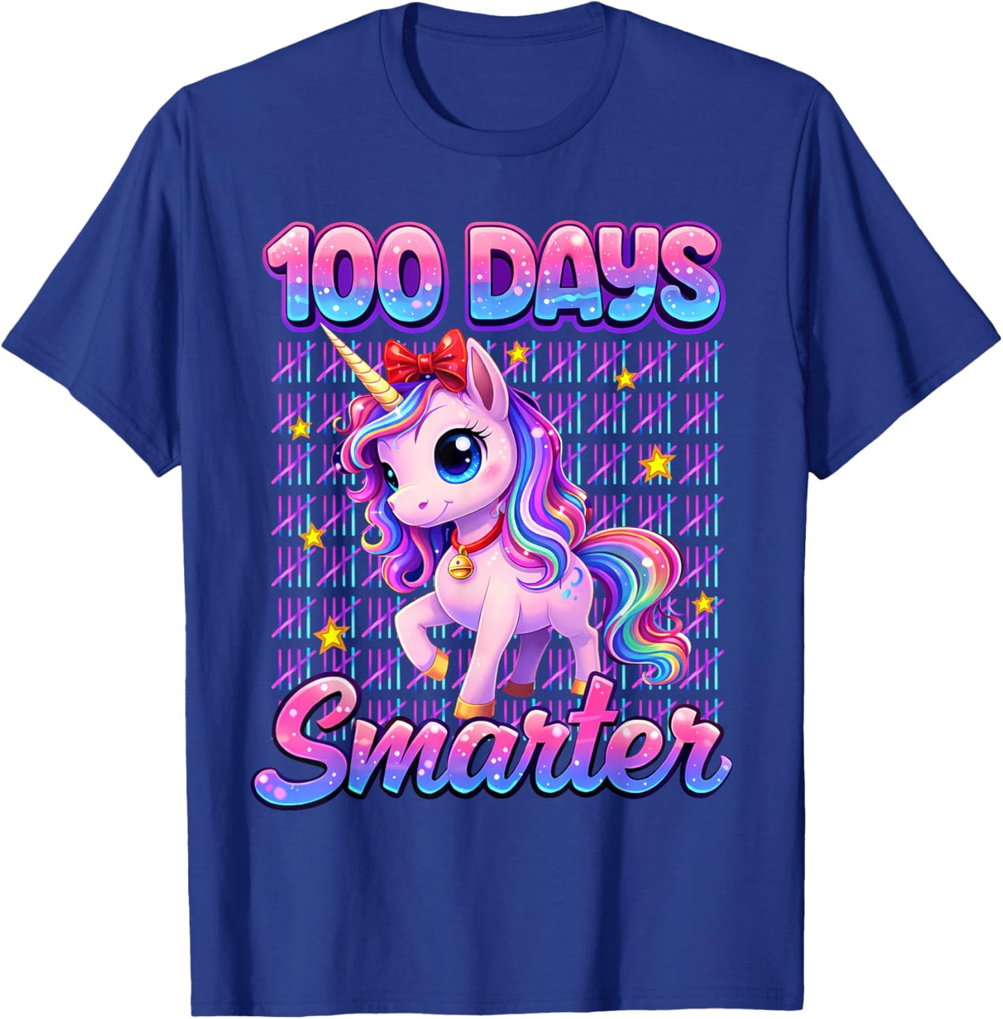 100 Days Smarter Unicorn Magical 100 Days of School Girl Kid T-Shirt - T-Shirt | Royal