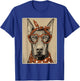 Cute Doberman with Hearts Glasses Valentines Dog Coquette T-Shirt - T-Shirt | Royal