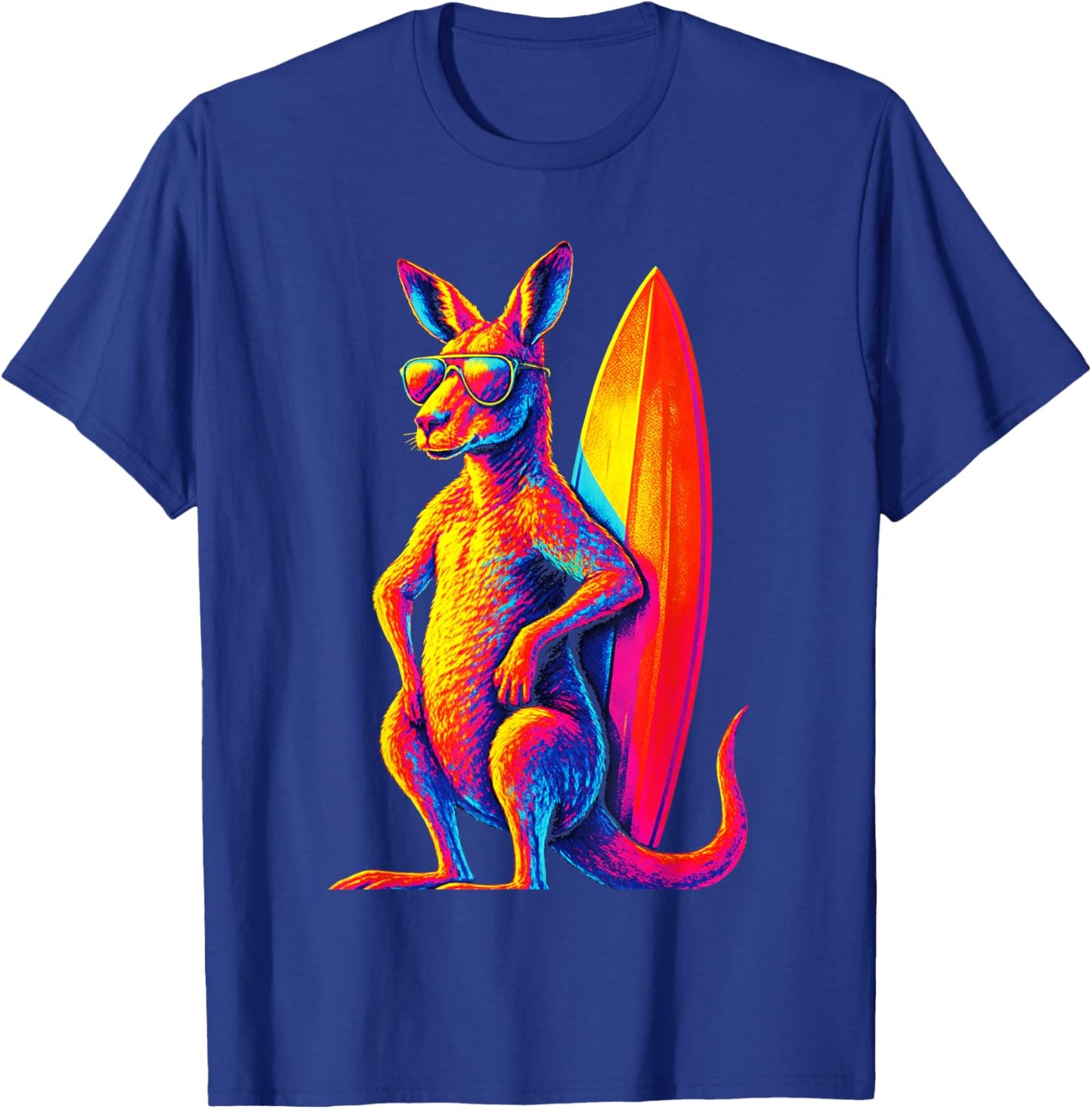 Kangaroo - Surfing Australia Animal Art T-Shirt - T-Shirt | Royal