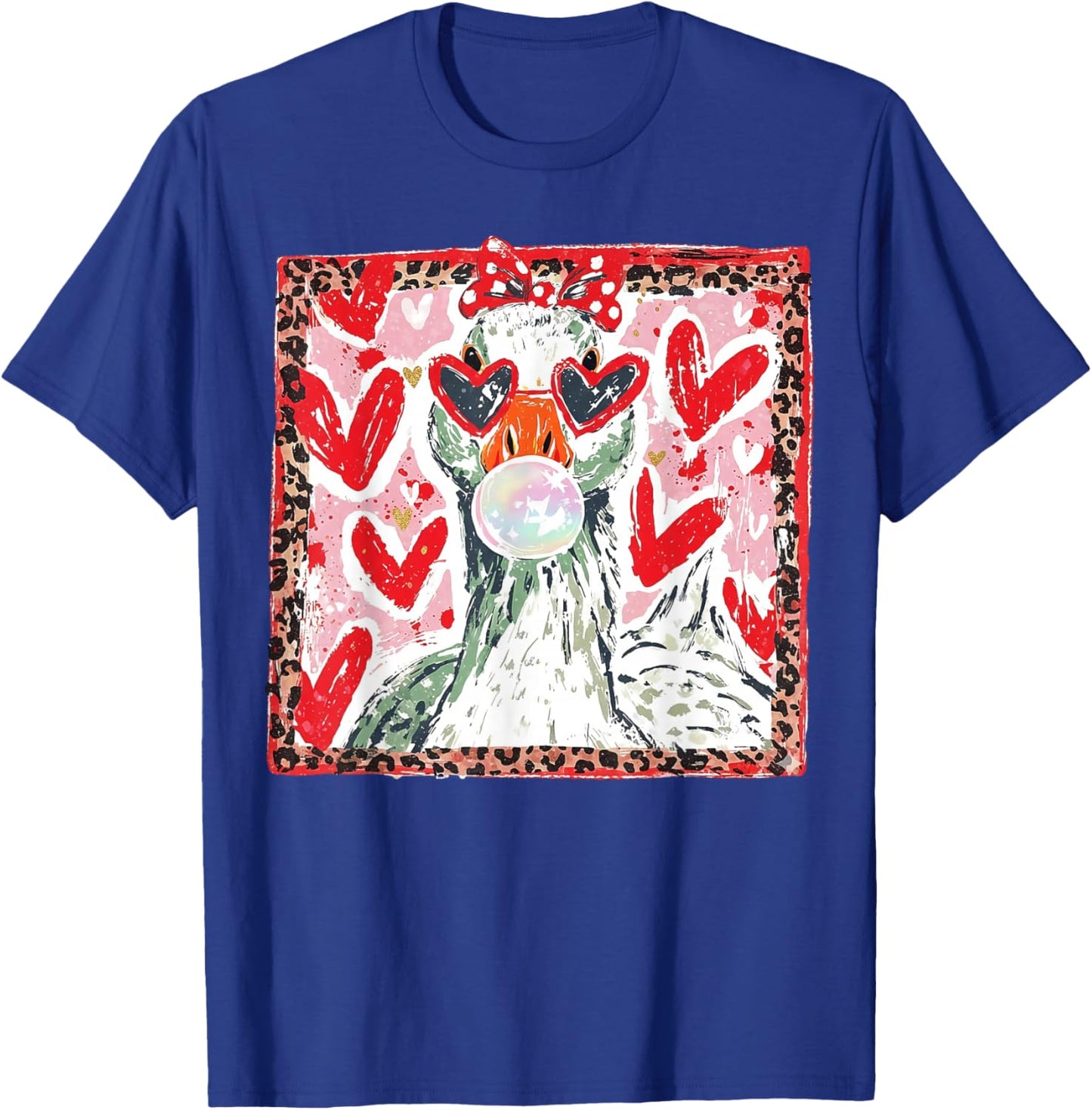 Cute Goose Valentine Bubble Gum Love T-Shirt - T-Shirt | Royal