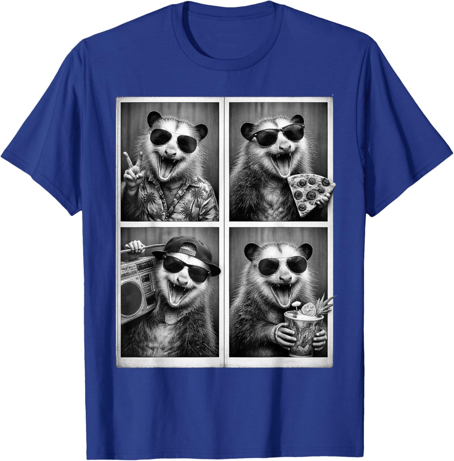 Funny Opossum Sunglasses Possum Selfie Meme T-Shirt - T-Shirt | Royal