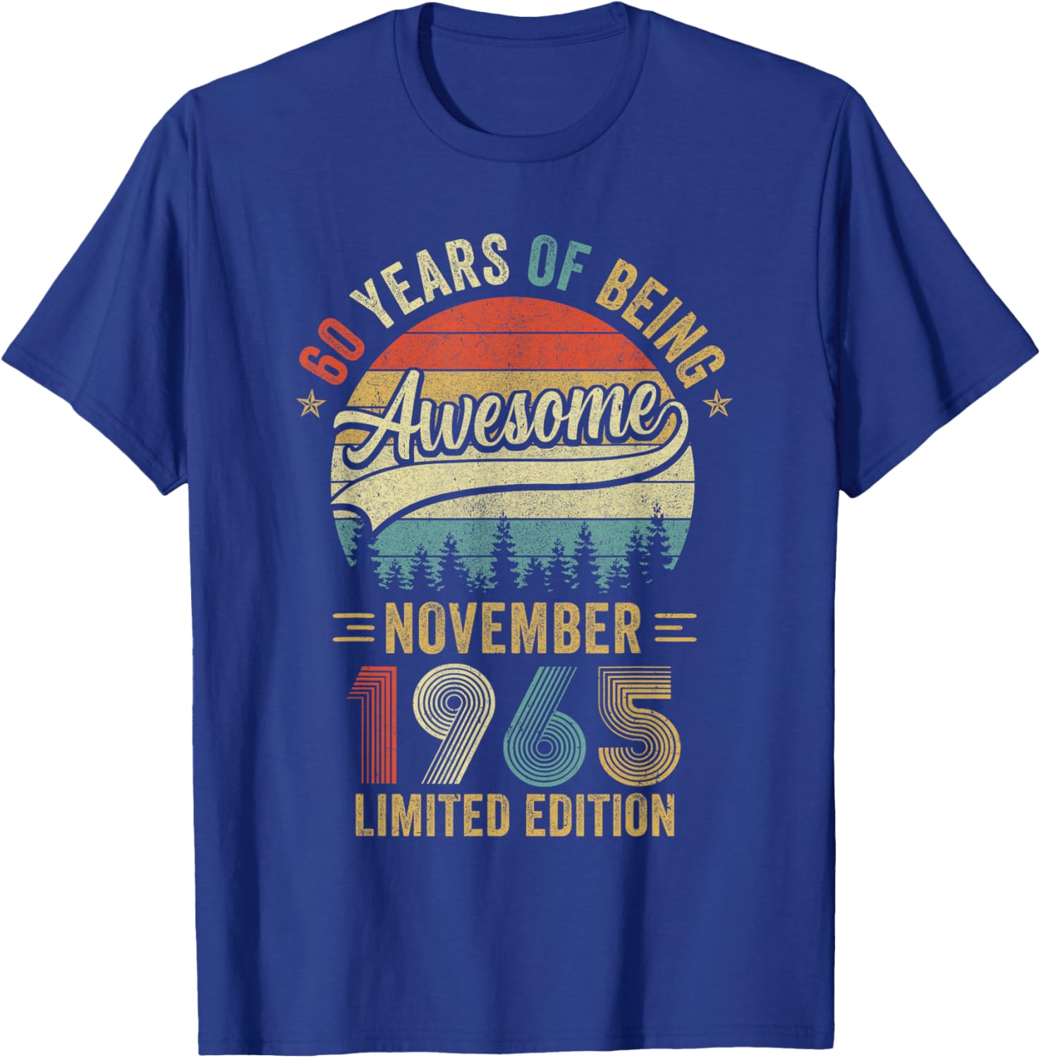 Vintage November 1965 Old 60Th Birthday Men Women T-Shirt - T-Shirt | Royal