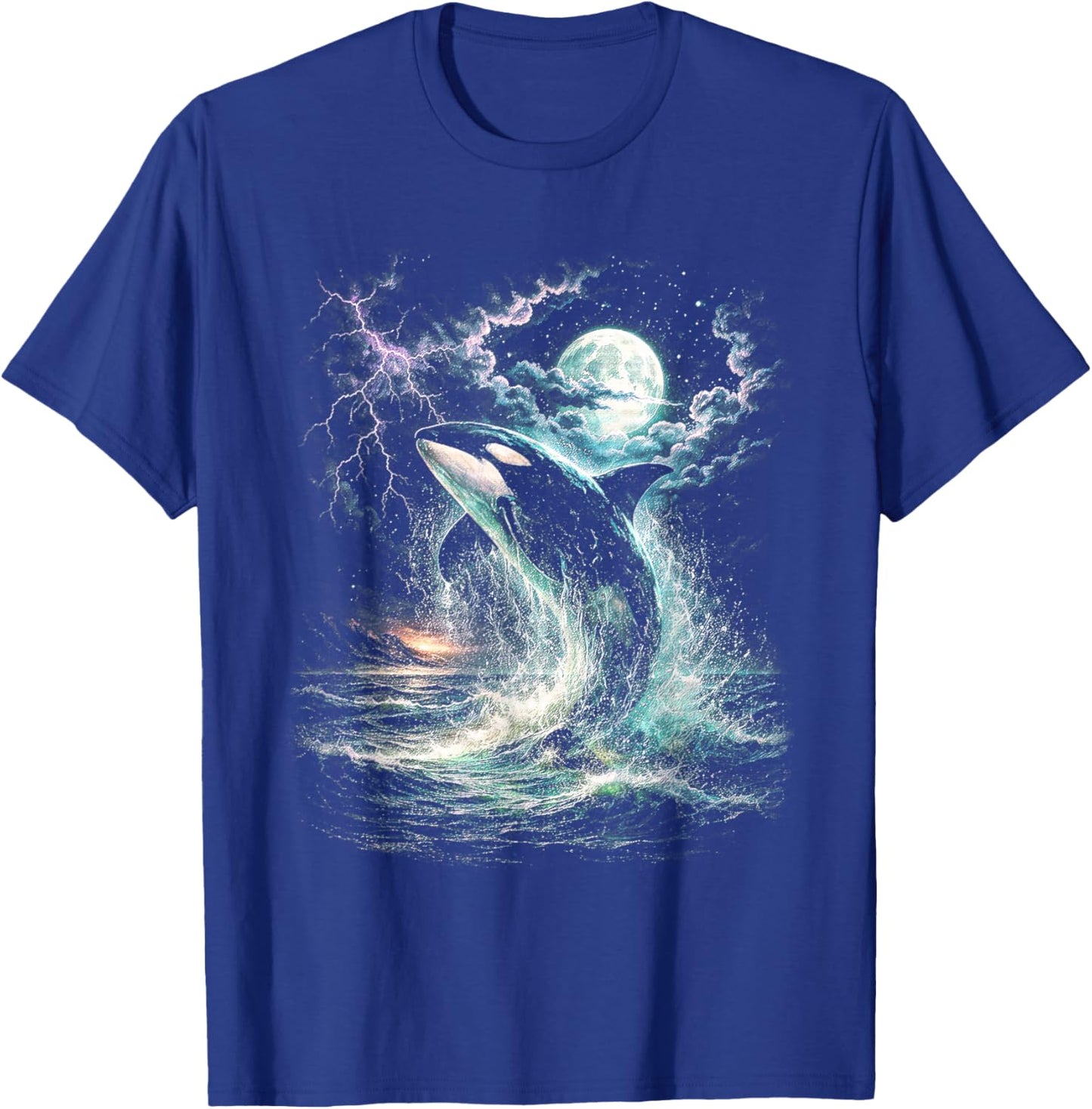 Vintage Orca Midnight 90s Graphic Retro Whale Ocean Wildlife T-Shirt - T-Shirt | Royal