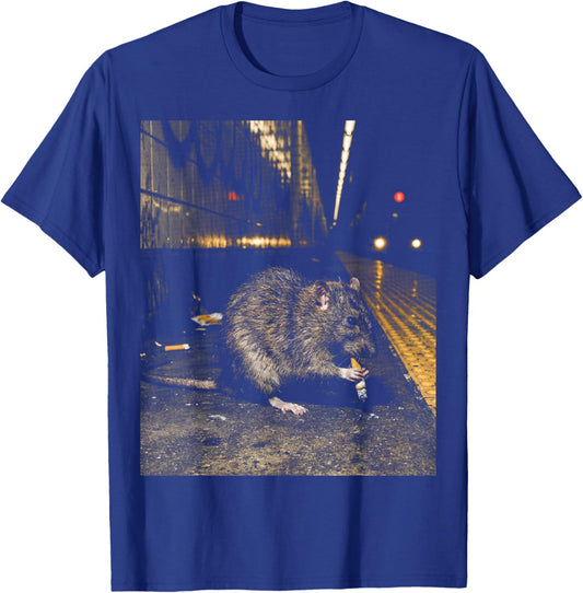 NYC Subway Rat Smoking Meme Funny T-Shirt - T-Shirt | Royal
