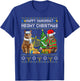 Happy Hanukkat Meowy Christmas Pajamas Ugly Sweater Cats T-Shirt - T-Shirt | Royal