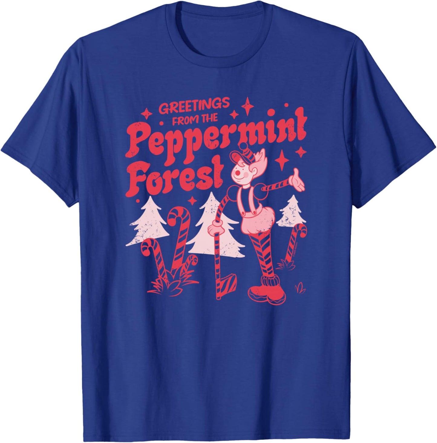 Candy Land Greetings From The Peppermint Forest Retro Poster T-Shirt - T-Shirt | Royal