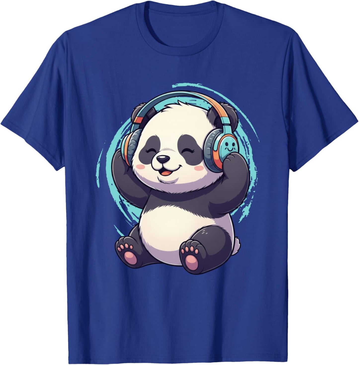 Cute Dj Panda With Headphones Kawaii T-Shirt - T-Shirt | Royal