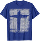 Cross Black Cool Grunge Distressed Crucifix Faith Christian T-Shirt - T-Shirt | Royal
