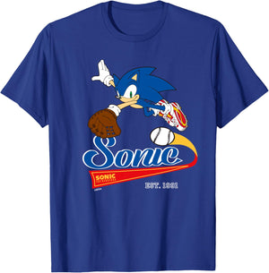Sonic the Hedgehog - Sonic Baseball Est. 1991 T-Shirt - T-Shirt | Royal