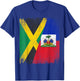 Half Jamaica Haiti Flag Jamaican Haitian Pride Roots T-Shirt - T-Shirt | Royal