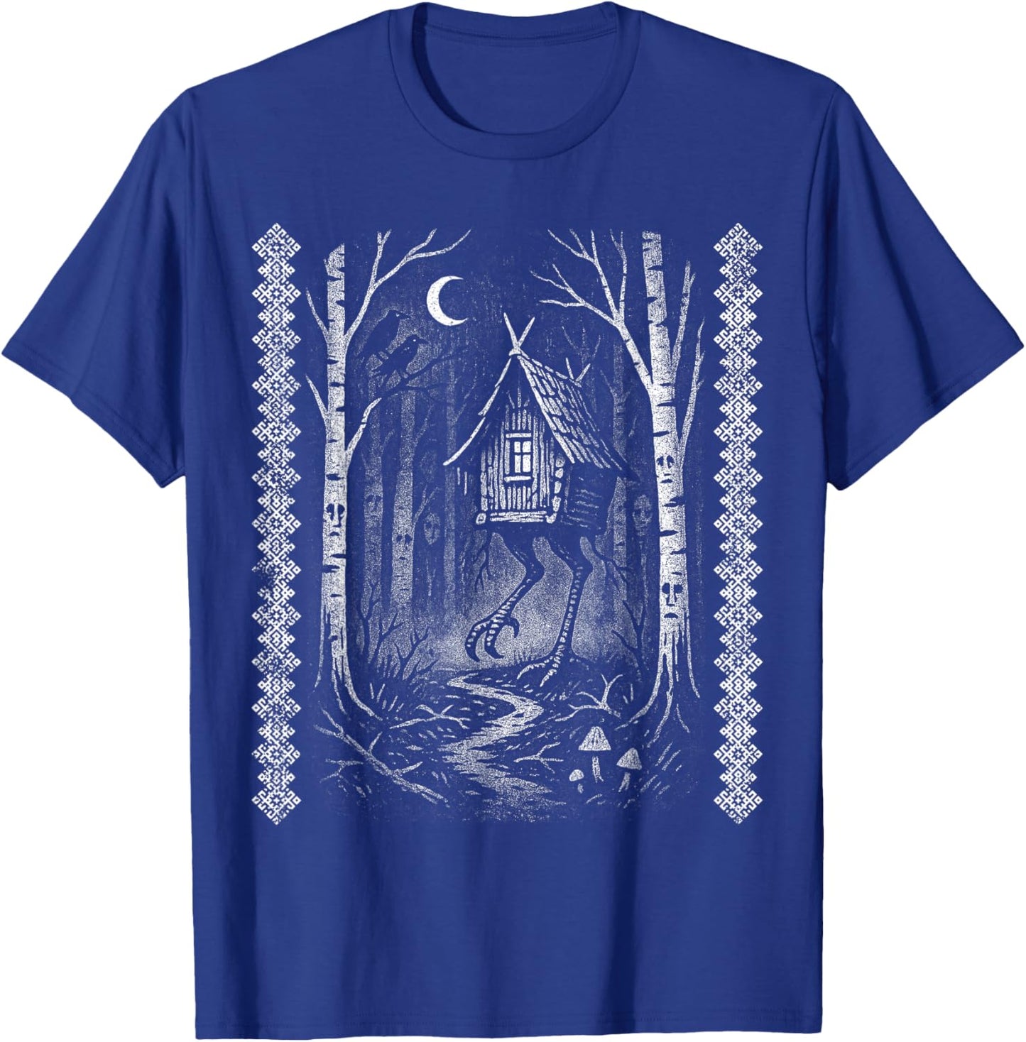 Baba Yaga Hut Slavic Folklore Occult Forest Witch Graphic T-Shirt - T-Shirt | Royal
