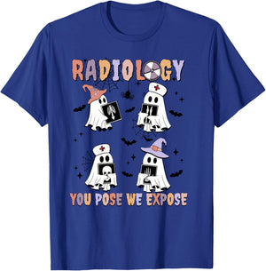 Radiology You Pose We Expose Halloween Ghost Rad Tech X-ray T-Shirt - T-Shirt | Royal