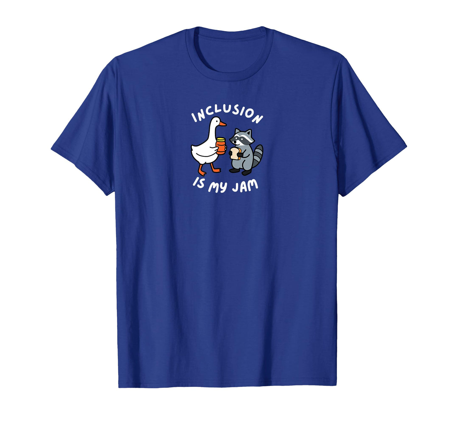 Inclusion is My Jam Funny Goose Raccoon Autism Awareness T-Shirt