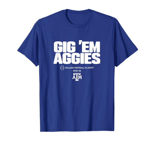 Texas A&M Aggies College Football Playoff Text Slogan 2025 T-Shirt