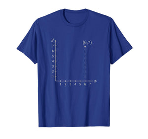 Six Seven 6 7 Coordinate Grid Plot Graph Plane Meme Design T-Shirt