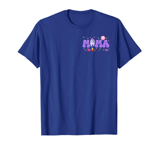 Two The Moon Mama of The Birthday Girl Astronaut Family T-Shirt