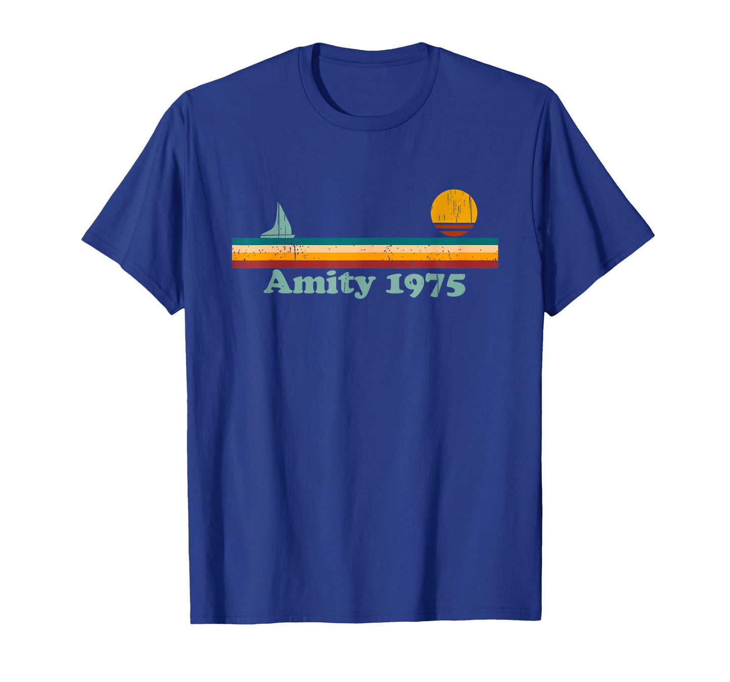 Amity 1975 Retro Sailboat and Sunset Design Gifts Idea T-Shirt
