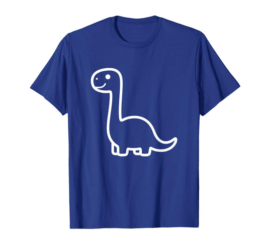 Mythical & Prehistoric Brontosaurus Cute Dinosaur Line Art T-Shirt