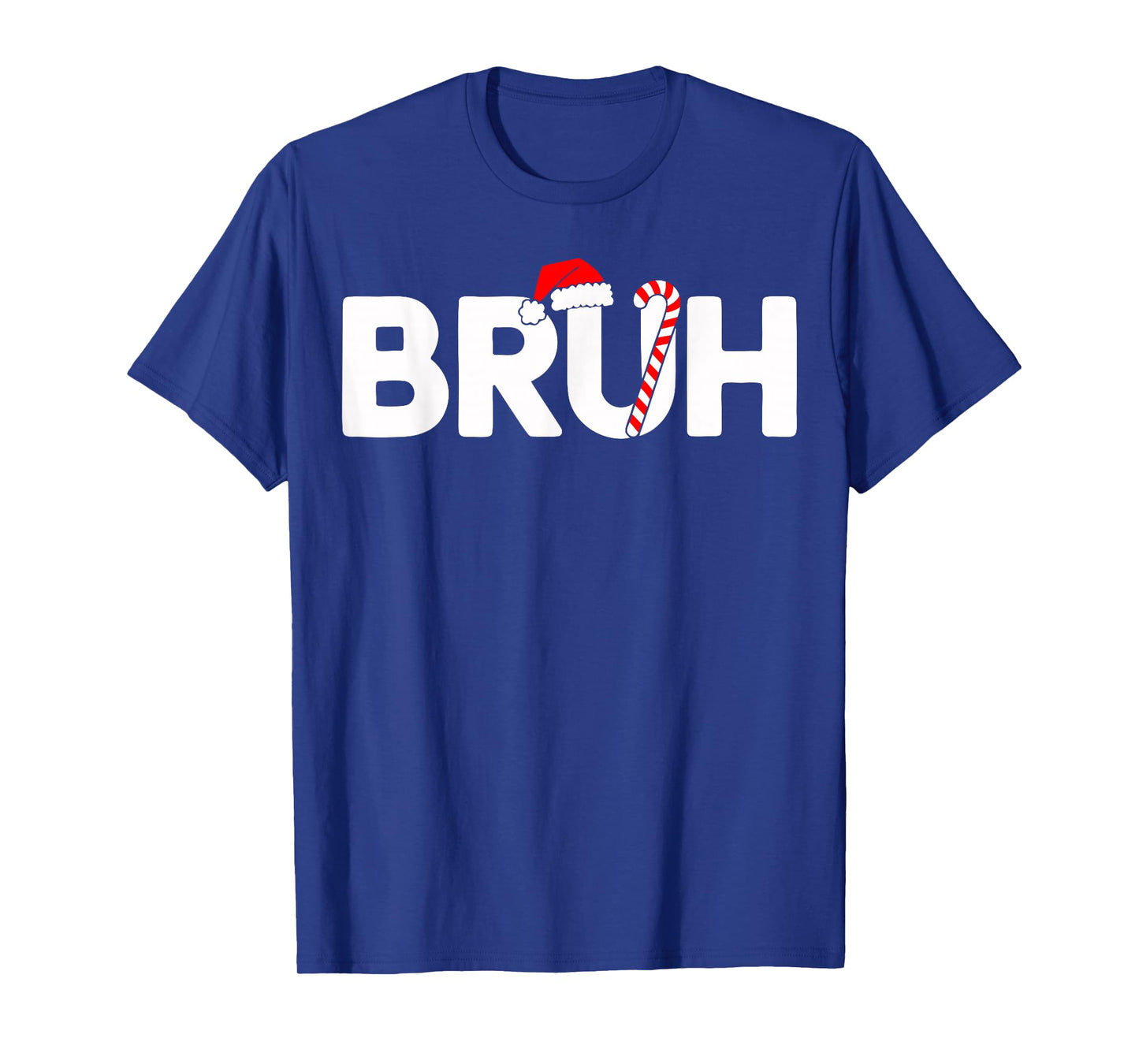 Bruh Funny Christmas Santa Hat Teens Boys Kids Xmas Pajamas T-Shirt