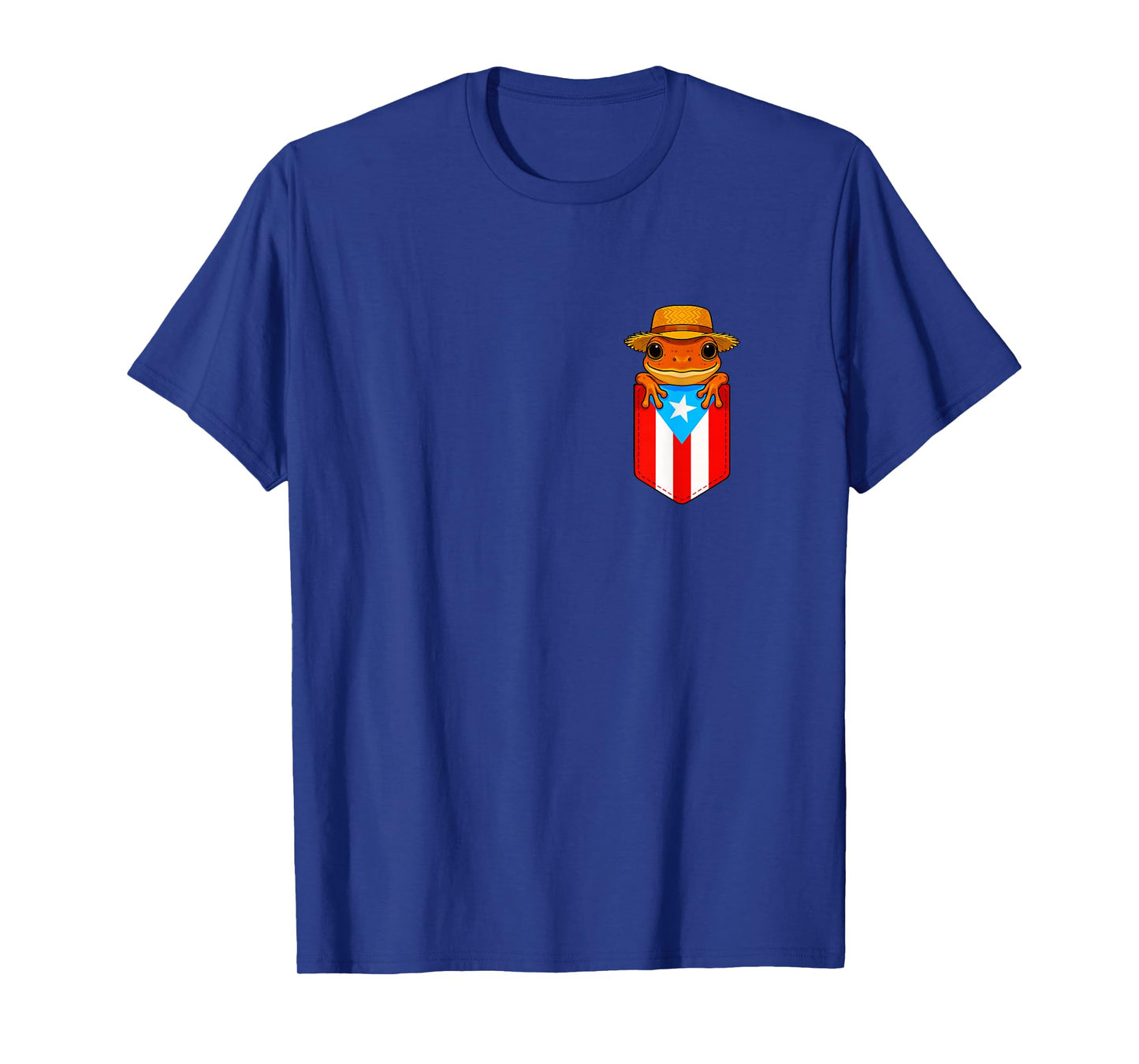 Jibaro Coqui Frog Puerto Rico Flag Boricua Pocket Borinquen T-Shirt