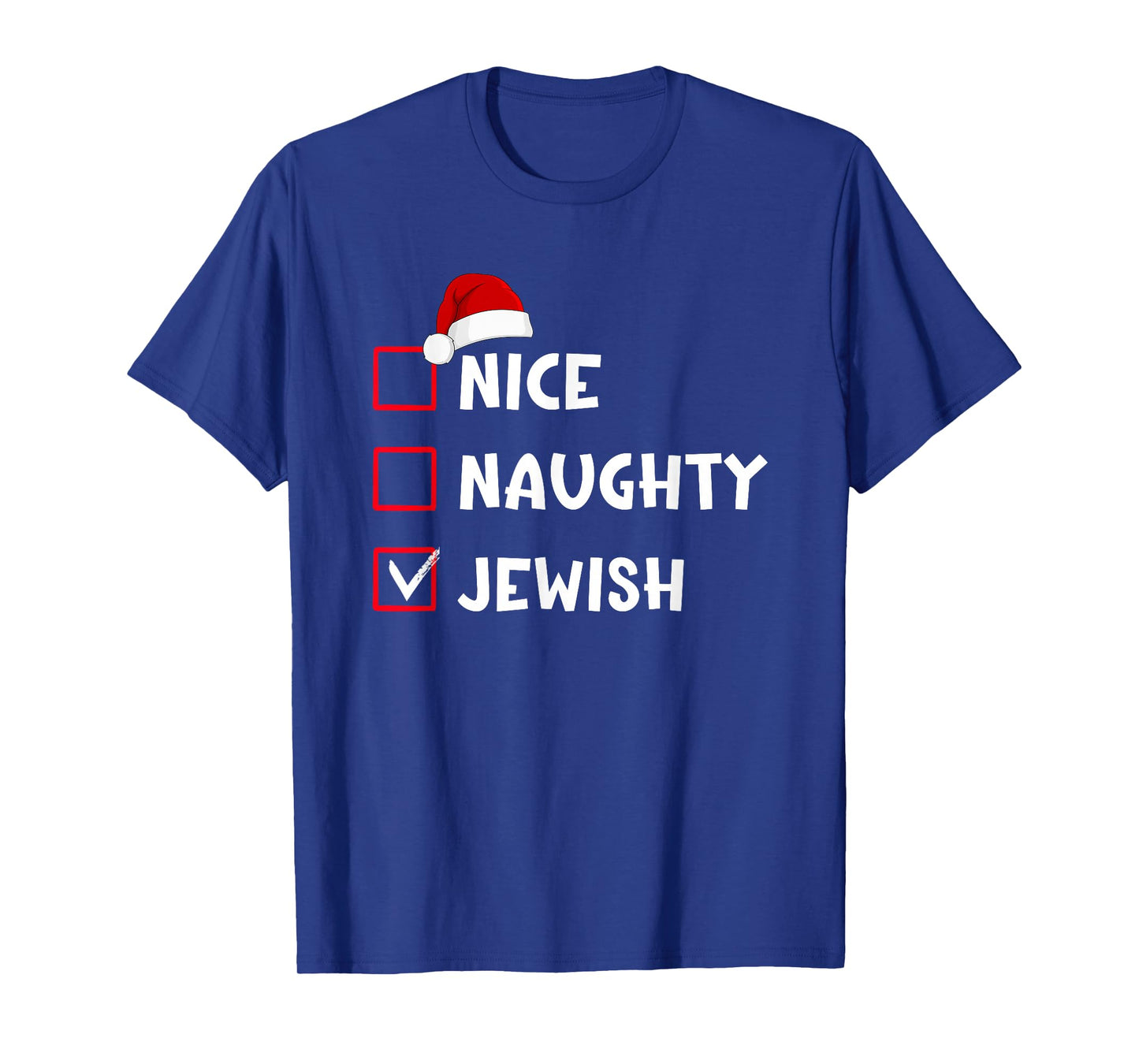 Nice Naughty Jewish Funny Christmas List Hanukkah Hannukah T-Shirt