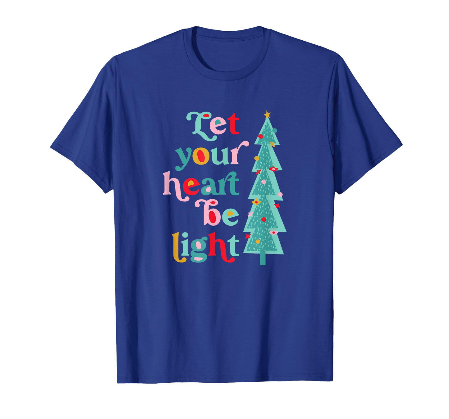 Let Your Heart Be Light Christmas, Retro Pastel Holiday T-Shirt