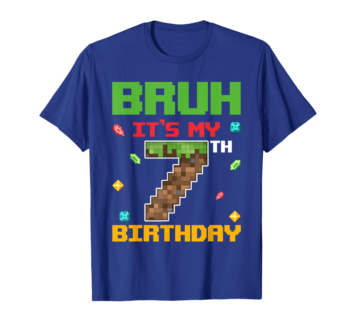 It's My 7th Birthday Boy 7 Years Old Pixel Gamer T-Shirt