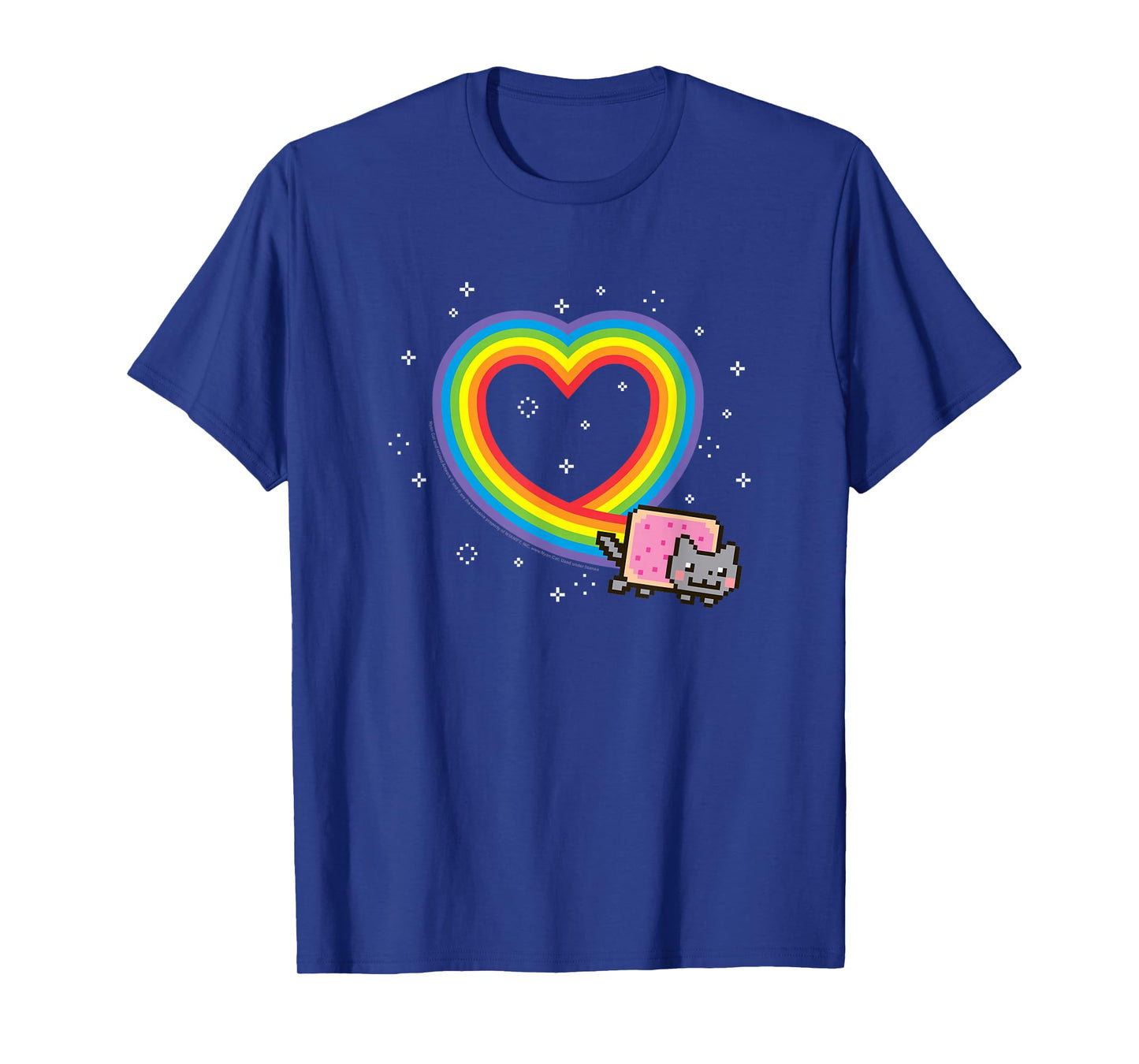 Nyan Cat Rainbow Heart with Sparkles Cute Internet Cat T-Shirt