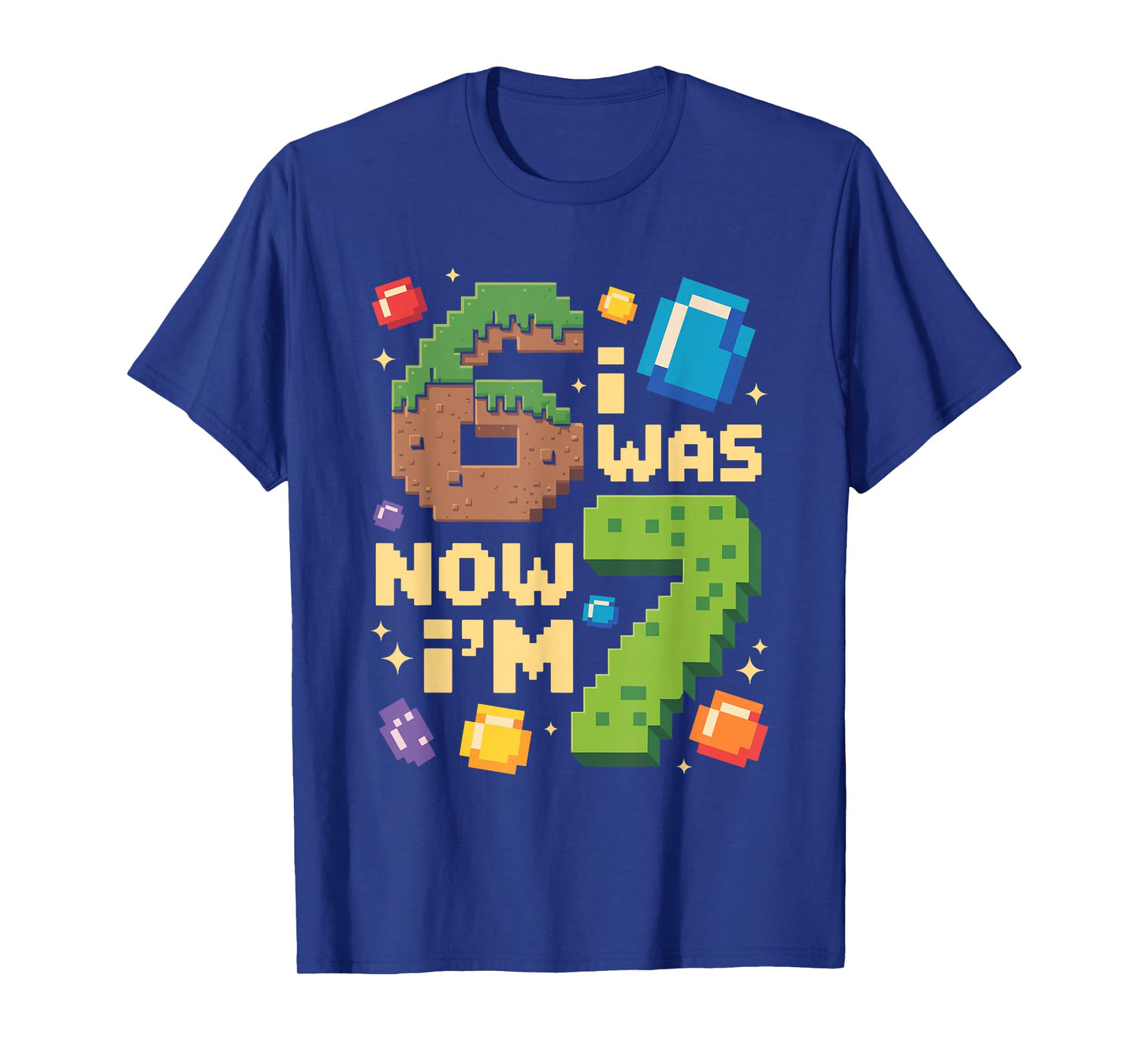 Retro I was 6 Now I'm 7 Birthday Gift for Boys Kid Cute T-Shirt