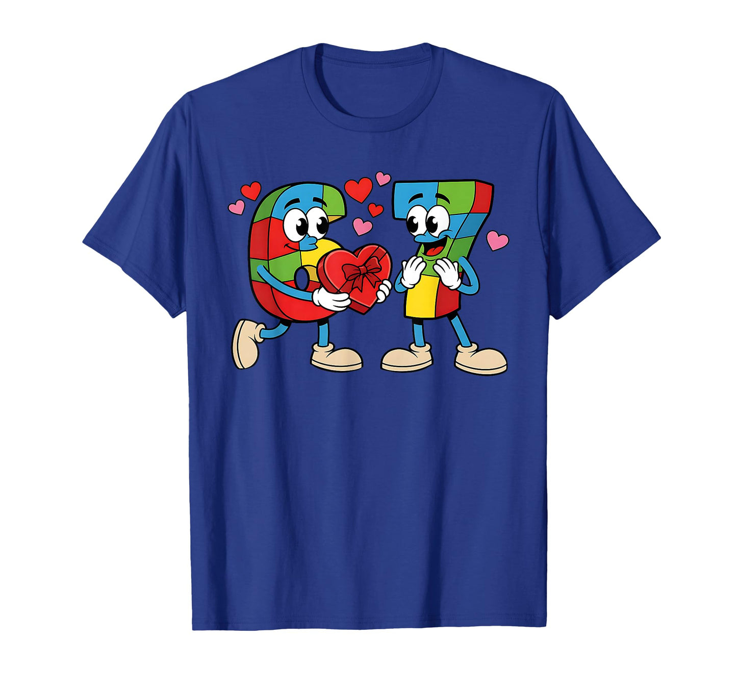 Funny 6 7 Valentines Gen Alpha Six Seven 67 Valentine’s Day T-Shirt