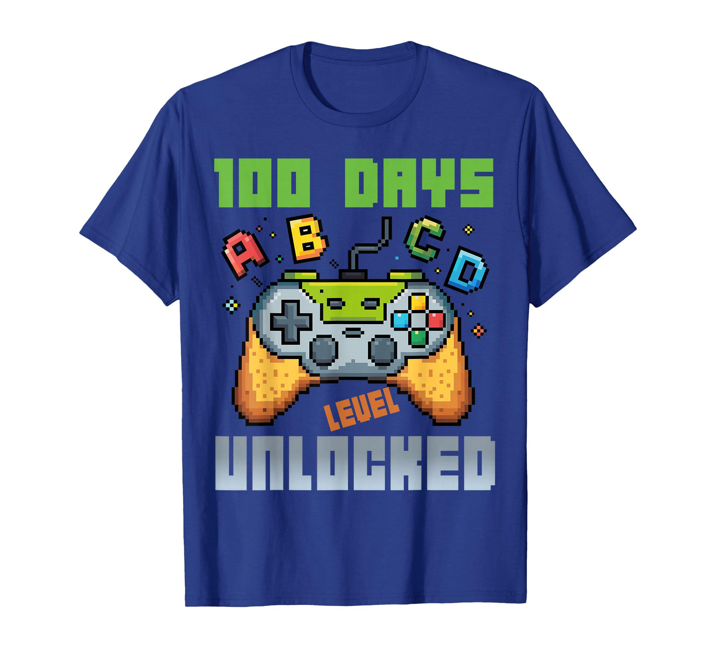100 Days of School Level Unlocked Gamer Pixel Boys Outfit T-Shirt