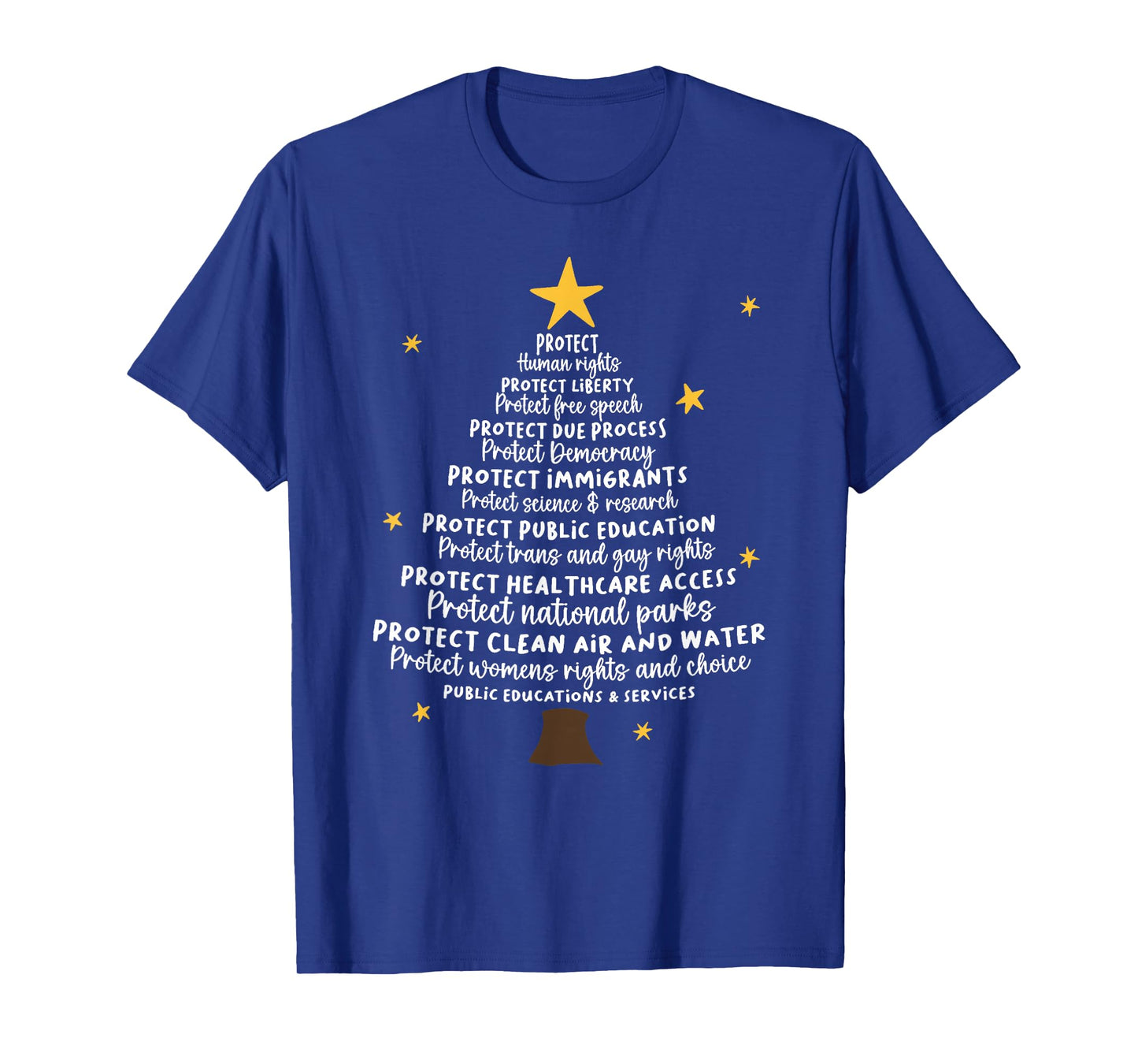 Protect Democracy Christmas Tree Subtle Anti Trump T-Shirt