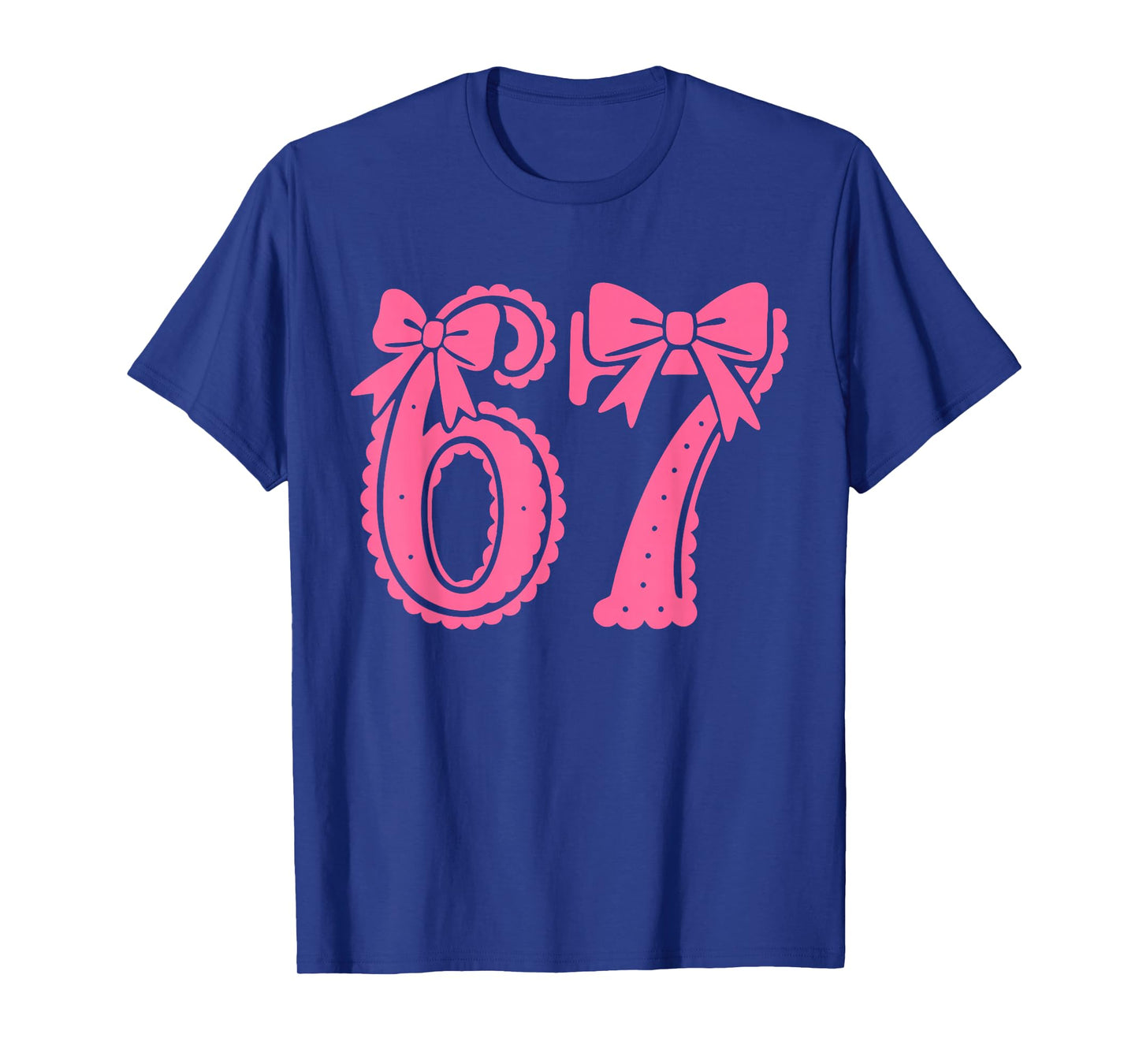 67 Number Six Seven Alpha Slang Coquette Bow Pink Funny Meme T-Shirt