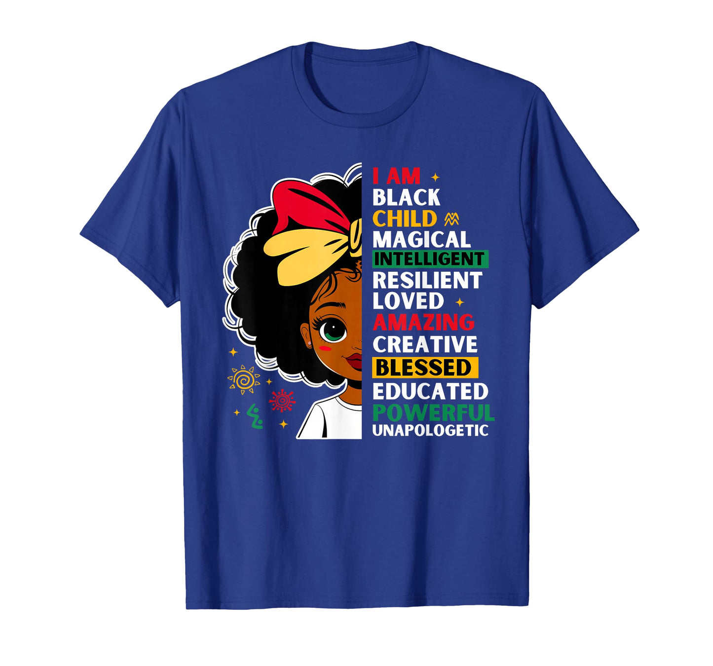 Black History Month African American Girls Kids Melanin T-Shirt