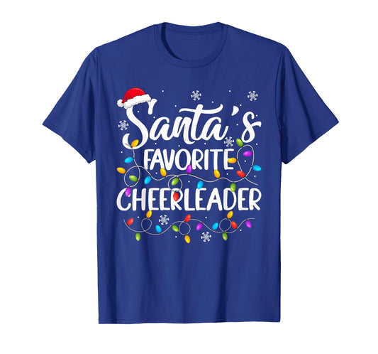 Santa Favorite Cheerleader Christmas Funny Cheerleading Xmas T-Shirt