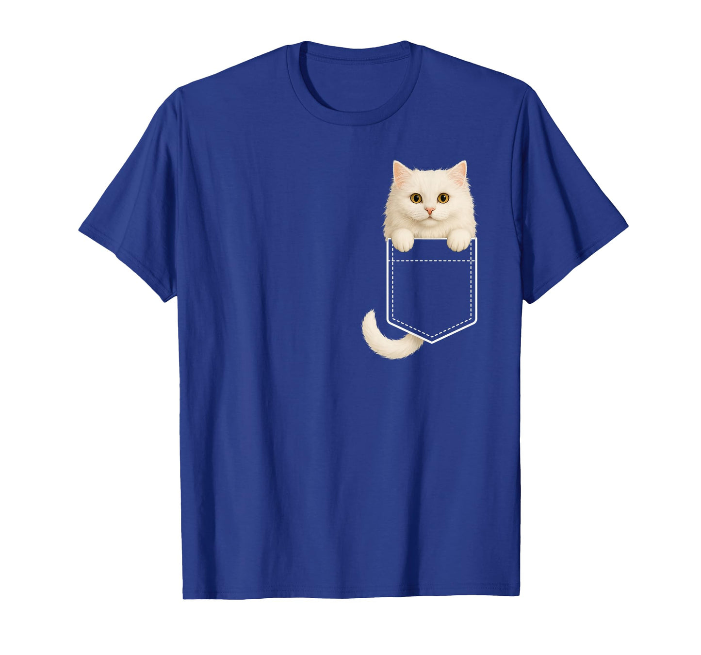 Funny Fluffy White Cat Feline Lover for Women Men Adult Kids T-Shirt