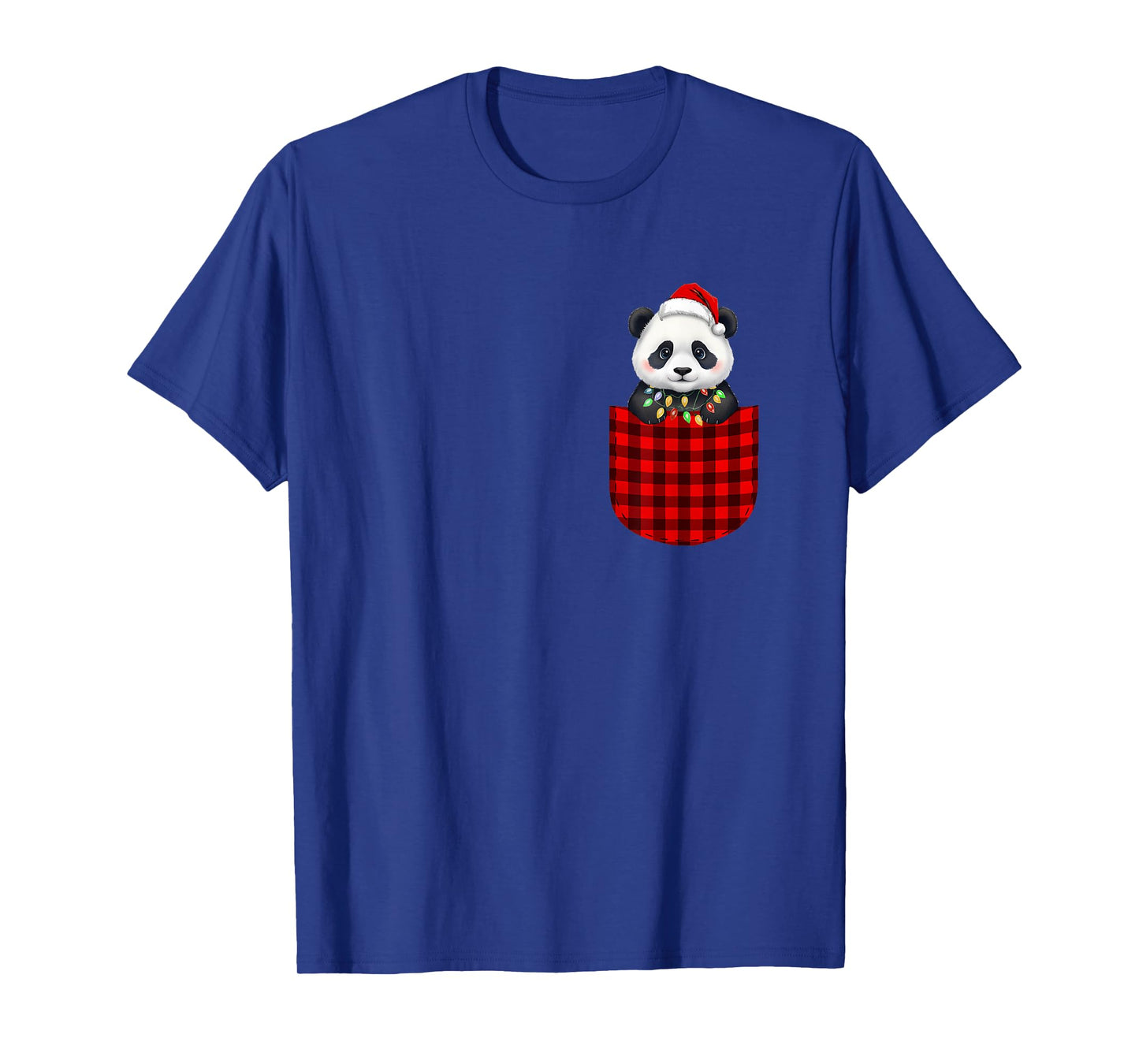 Panda Buffalo Red Plaid Pocket Christmas Funny Men Women T-Shirt