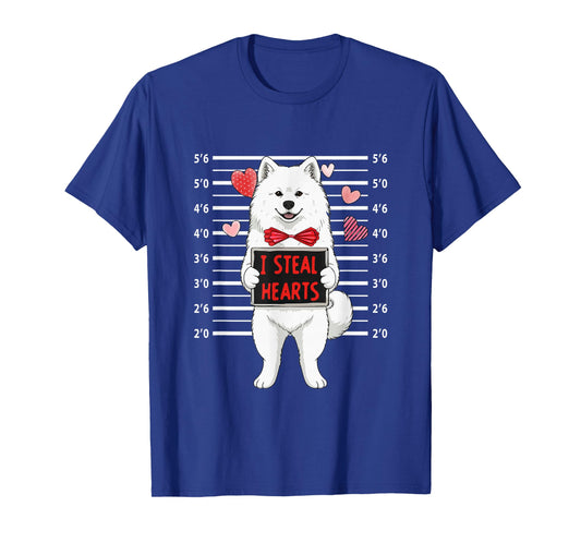 I Steal Cute Hearts Valentine's Day Samoyed Lover Owner T-Shirt