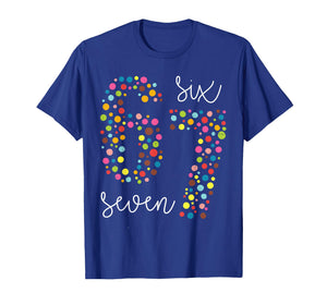 Funny 67 Meme Polka Dot Six Seven Boys Girls Teens Kids 6 7 T-Shirt