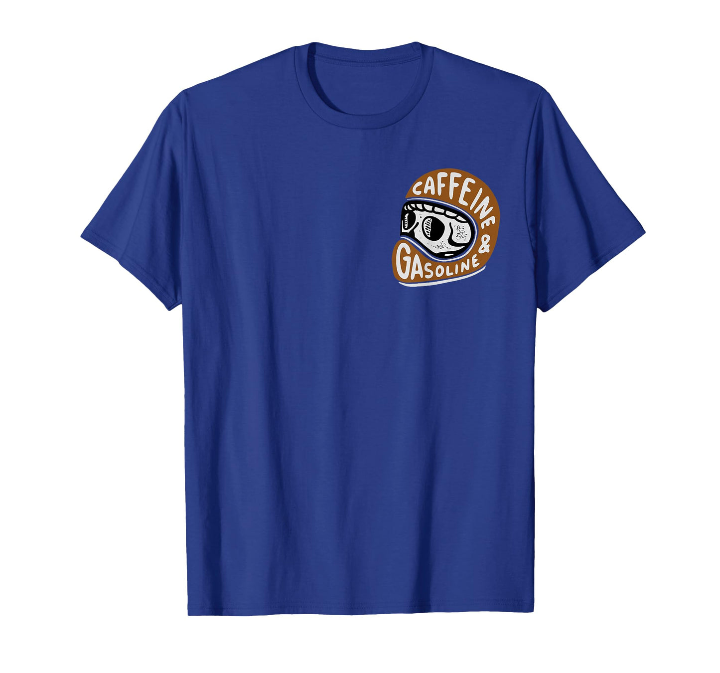 Caffeine and Gasoline Black Motorcycle Themed T-Shirt