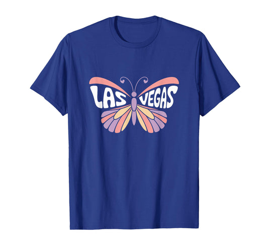 Las Vegas Butterfly - Nevada Pastel City Name Word Art T-Shirt