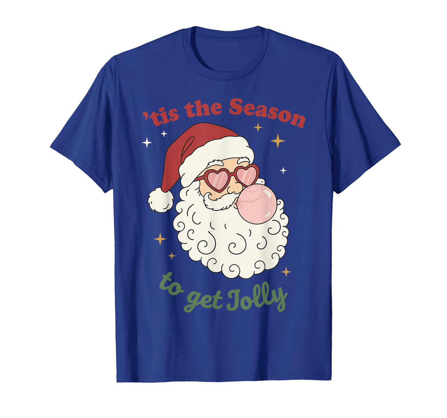 Retro Santa Claus Bubble Gum Tis The Season to Get Jolly T-Shirt