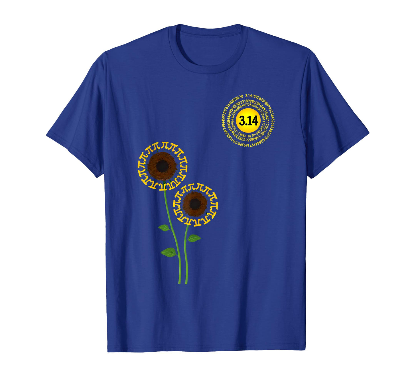 Funny Pi Day Sun Flower 3.14 Pi Number Math Teacher Kids T-Shirt