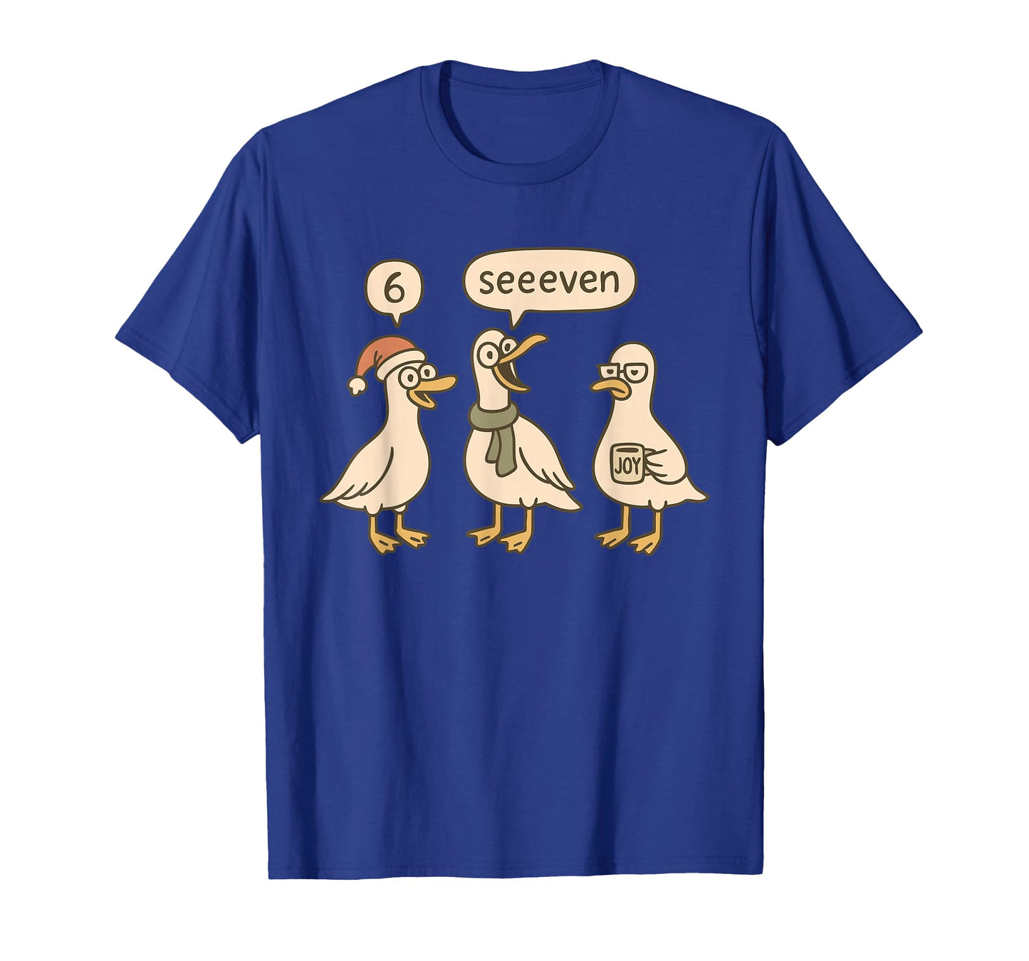 Funny Santa Silly Goose 6 7 Christmas Geese Six Seven Seeven T-Shirt